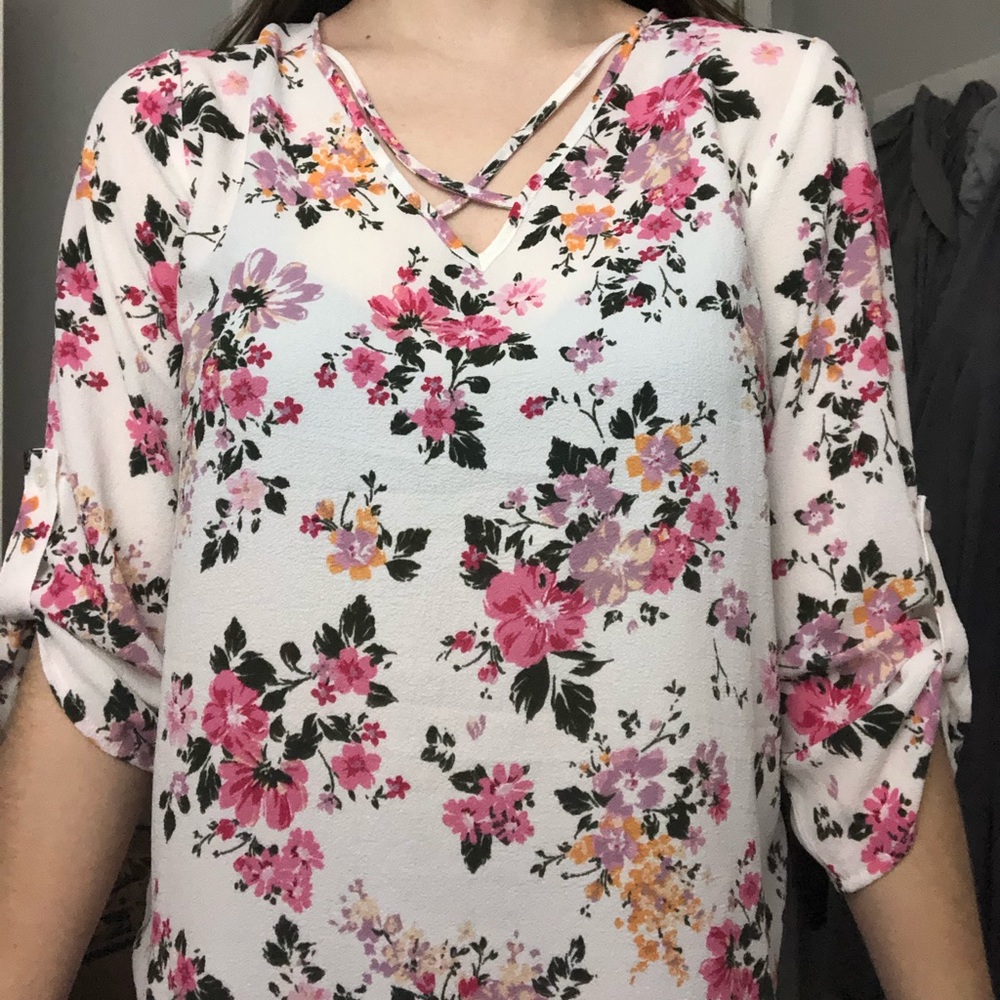 Pink Republic White, Floral Blouse